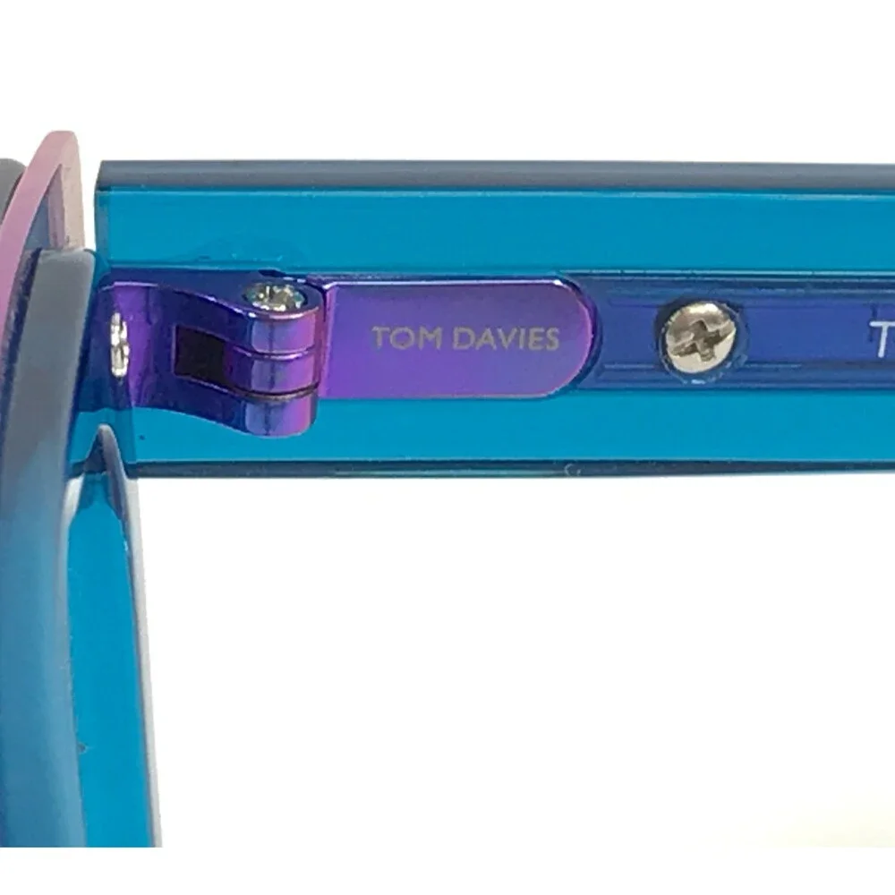 Tom Davies Eyeglasses Frames TD704 Col. 2053 Clear Blue Purple Square 52-20-145